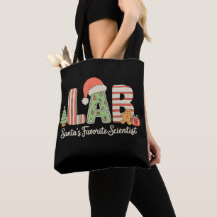 Lab Santas Favoriete wetenschapper Kerstlaboratori Tote Bag
