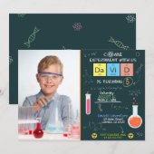 Lab Science Birthday Uitnodiging met foto (Voorkant / Achterkant)