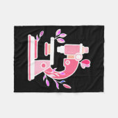 Lab Science Floral Microscope Biologist Science Va Fleece Deken (Voorkant (Horizontaal))