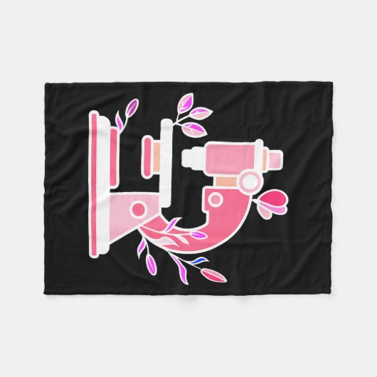 Lab Science Floral Microscope Biologist Science Va Fleece Deken (Voorkant (Horizontaal))