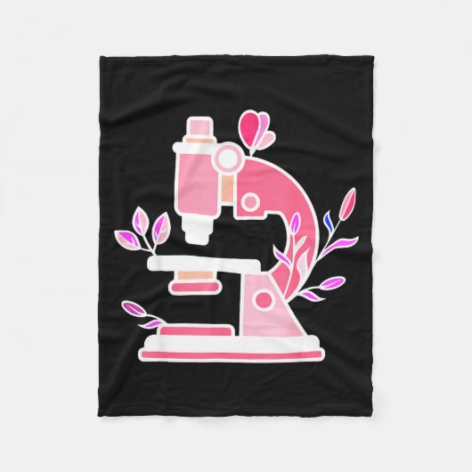 Lab Science Floral Microscope Biologist Science Va Fleece Deken (Voorkant)