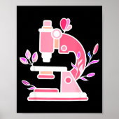 Lab Science Floral Microscope Biologist Science Va Poster (Voorkant)
