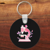 Lab Science Floral Microscope Biologist Science Va Sleutelhanger (Voorkant)