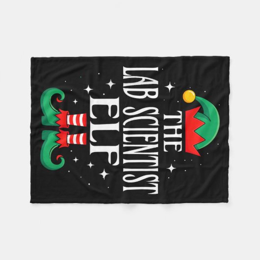 Lab Scientist Elf Job Title Funny Christmas Matchi Fleece Deken (Voorkant (Horizontaal))