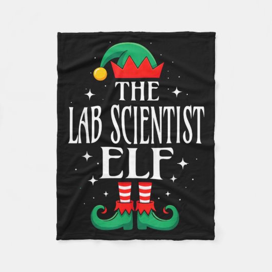 Lab Scientist Elf Job Title Funny Christmas Matchi Fleece Deken (Voorkant)