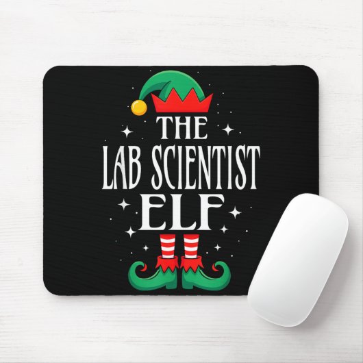 Lab Scientist Elf Job Title Funny Christmas Matchi Muismat (Met muis)