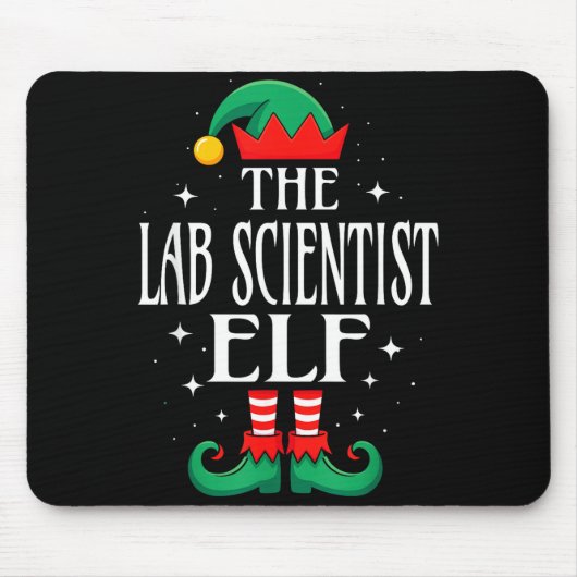 Lab Scientist Elf Job Title Funny Christmas Matchi Muismat (Voorkant)