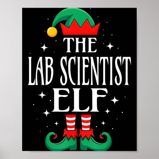 Lab Scientist Elf Job Title Funny Christmas Matchi Poster (Voorkant)