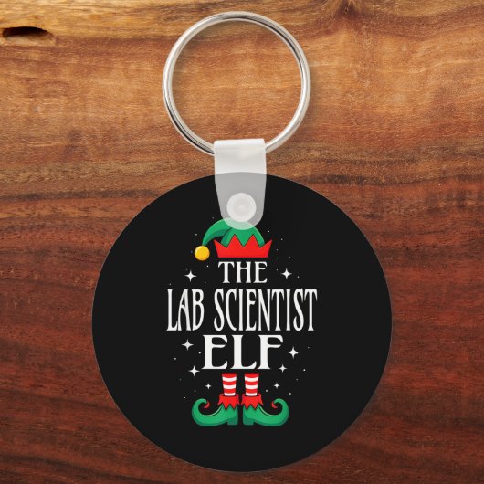 Lab Scientist Elf Job Title Funny Christmas Matchi Sleutelhanger (Voorkant)
