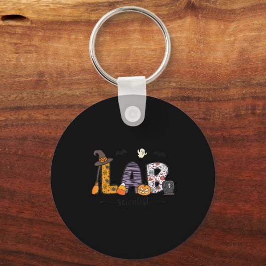Lab Scientist Medical Lab Science Halloween Labora Sleutelhanger (Voorkant)
