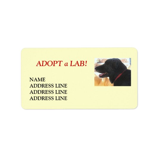 Lab Shelter Dog Adoption - Western retouradres Etiket (Voorkant)