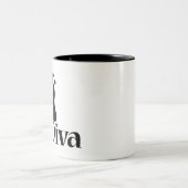 Lab Tech Diva Scientist Gift Girl Silhouette Tweekleurige Koffiemok (Center)