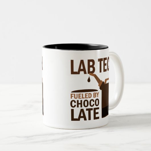 Lab Tech (Funny) Gift Tweekleurige Koffiemok (Voorkant rechts)