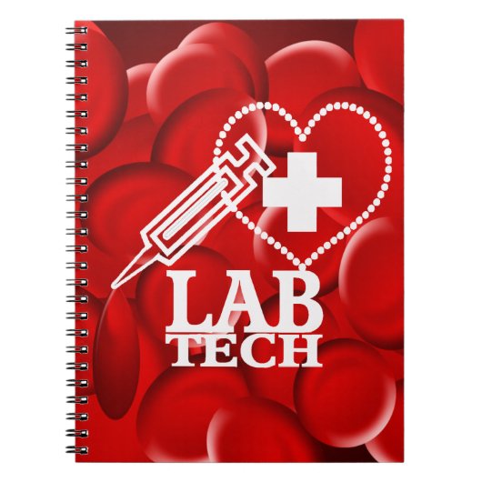 LAB TECH HART SPUIT LOGO NOTITIEBOEK (Voorkant)