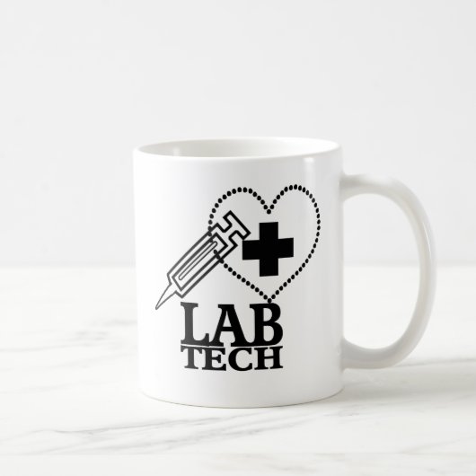 LAB TECH HEART SYRINGE LOGO - LABORATORIUMWETENSCH KOFFIEMOK (Rechts)