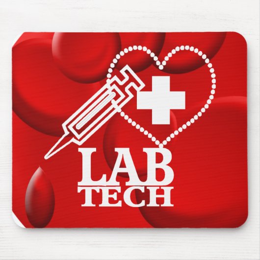 LAB TECH HEART SYRINGE LOGO - LABORATORIUMWETENSCH MUISMAT (Voorkant)