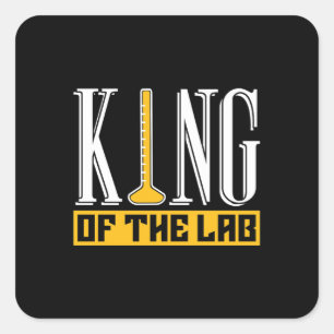 Lab Tech King van de laboratoriumtechnicus Vierkante Sticker