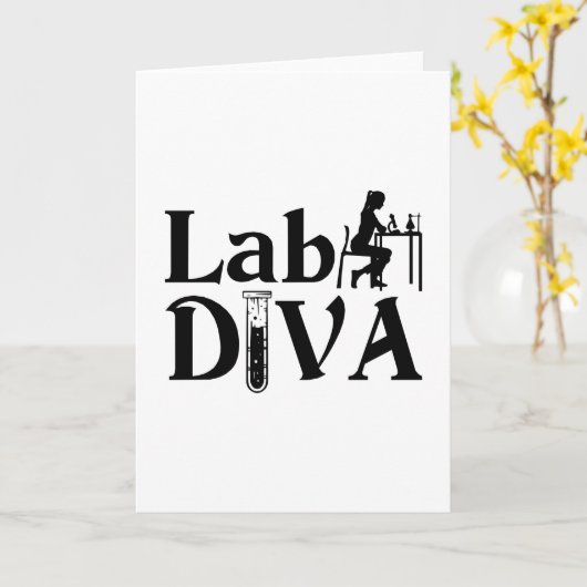 Lab Tech Lab Diva Chemist Laboratory Technician Kaart (Gele Bloem)