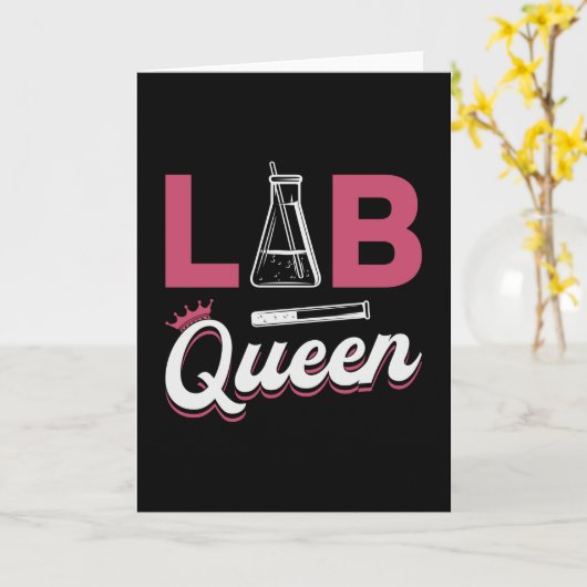 Lab Tech Lab Queen Laboratory Science Technicien Kaart (Gele Bloem)