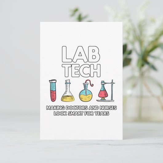 Lab Tech Laboratory Bedankkaart (Staand voorkant)
