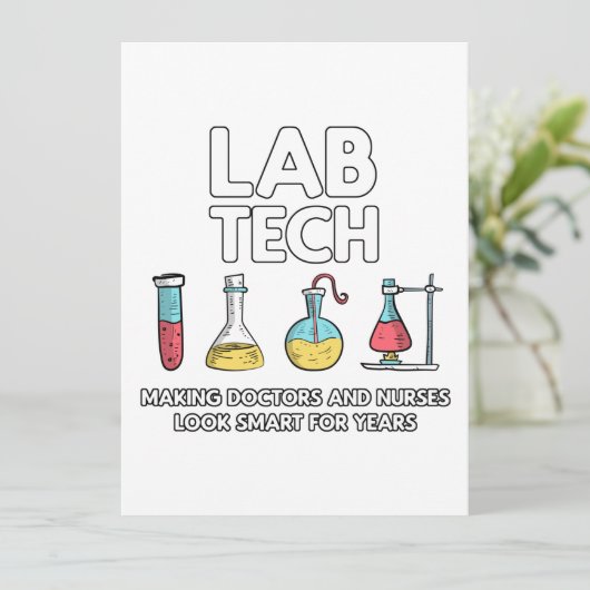 Lab Tech Laboratory Feestdagenkaart (Staand voorkant)