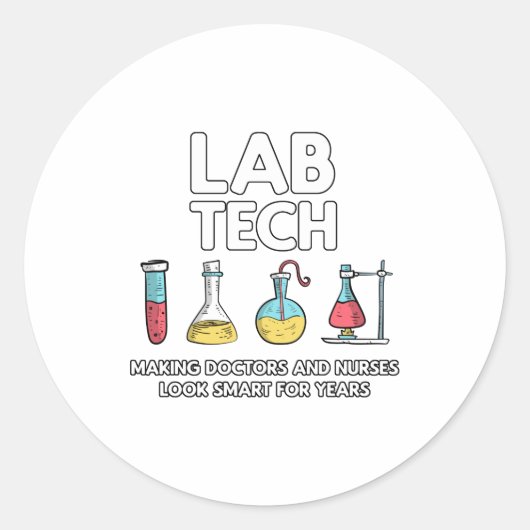 Lab Tech Laboratory Ronde Sticker (Voorkant)