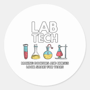 Lab Tech Laboratory Ronde Sticker