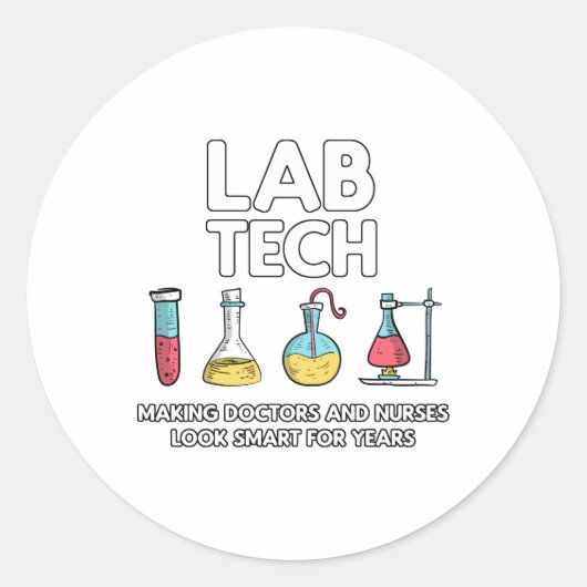 Lab Tech Laboratory Ronde Sticker (Voorkant)