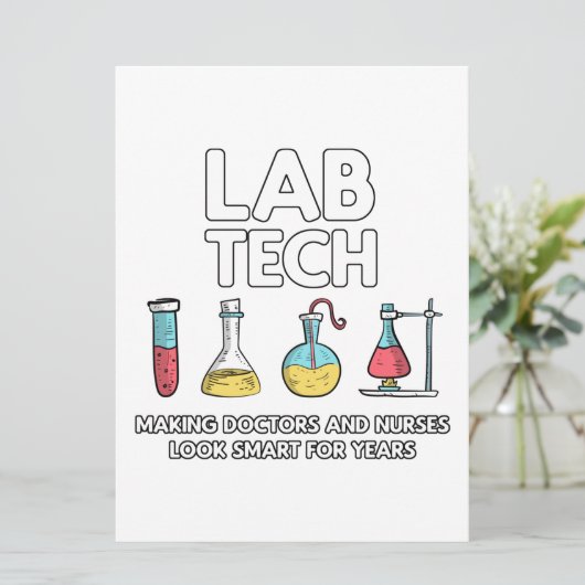 Lab Tech Laboratory Save The Date (Staand voorkant)