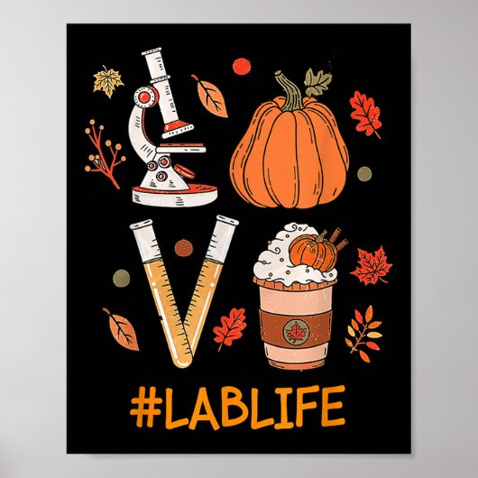 Lab Tech Laboratory Scientist Herfst Pompoen Spice Poster (Voorkant)