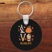 Lab Tech Laboratory Scientist Herfst Pompoen Spice Sleutelhanger (Voorkant)