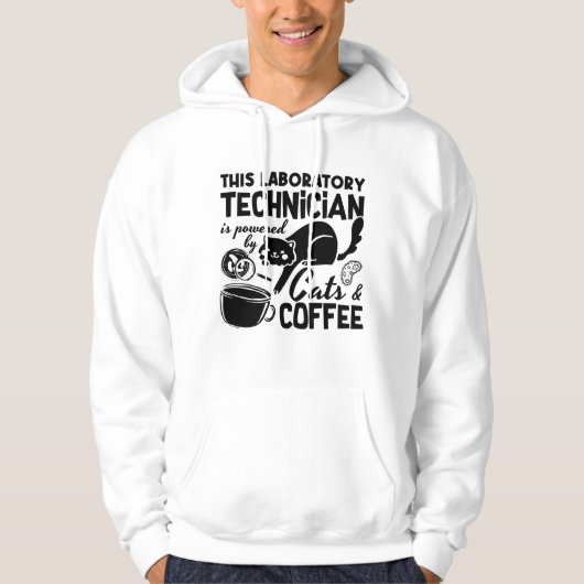 Lab Tech Laboratory Technician Cats Coffee Science Hoodie (Voorkant)