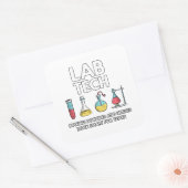 Lab Tech Laboratory Vierkante Sticker (Envelop)