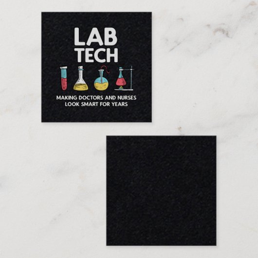 Lab Tech Laboratory Vierkante Visitekaartje (Voorkant / Achterkant)