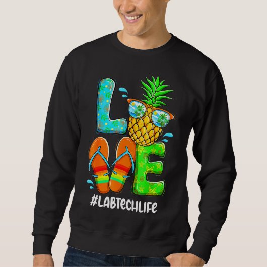Lab Tech Love Summer Pineapple Tropische Flower Fl Trui (Voorkant)