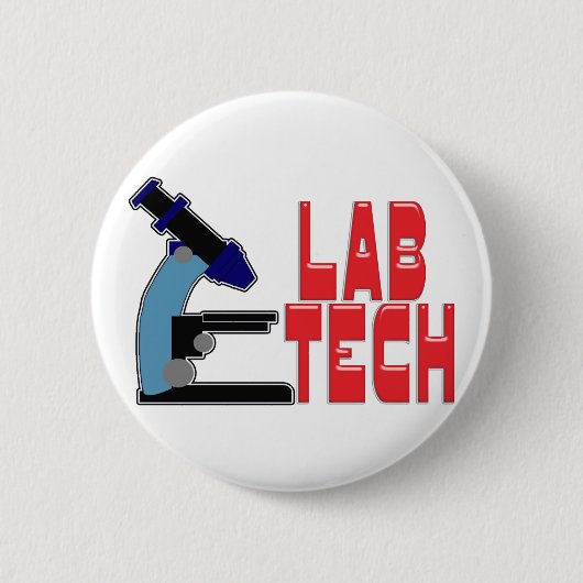 LAB TECH MET MICROSCOPE RONDE BUTTON 5,7 CM (Voorkant)