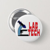 LAB TECH MET MICROSCOPE RONDE BUTTON 5,7 CM (Voorkant /achterkant)