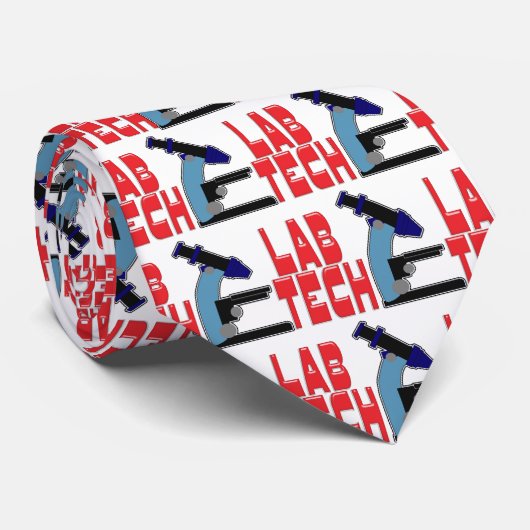 LAB TECH MET MICROSCOPE STROPDAS (Opgerold)