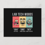 Lab Tech Moods Laboratory Science Technicia Gift Briefkaart<br><div class="desc">Deze grappige laboratoriumtechnicus ontwerpt voor vrouwen en mannen die van hun laboratorium- en wetenschappelijke baan houden. Show dat je een trotse labtechnologie bent. Op het laboratoriummotief is het citaatLab Tech Moods.</div>