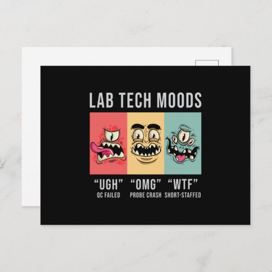 Lab Tech Moods Laboratory Science Technicia Gift Briefkaart (Voorkant / Achterkant)