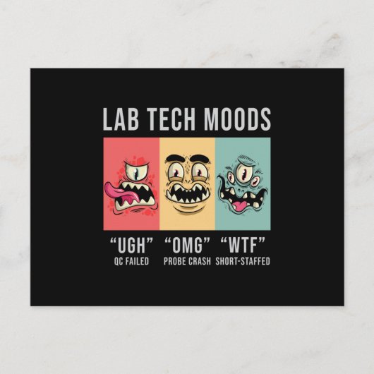 Lab Tech Moods Laboratory Science Technicia Gift Briefkaart (Voorkant)