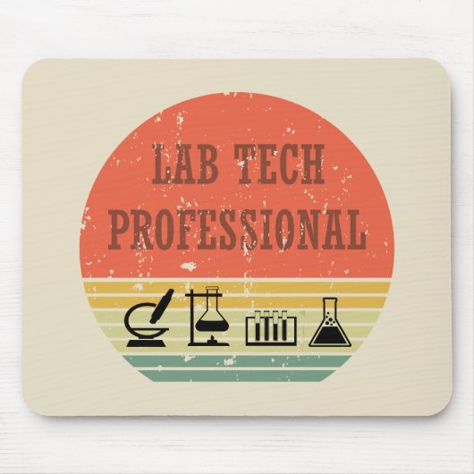 Lab tech professionele zonsondergang retro muismat (Voorkant)