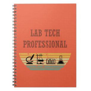 Lab tech professionele  zonsondergang retro notitieboek