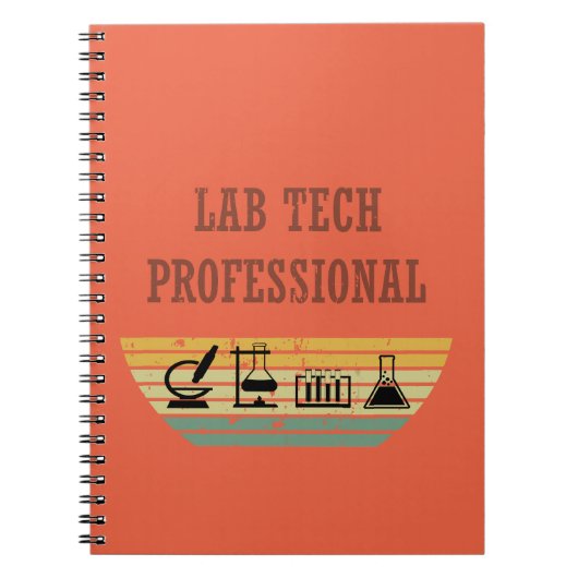 Lab tech professionele zonsondergang retro notitieboek (Voorkant)