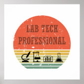 Lab tech professionele zonsondergang retro poster (Voorkant)