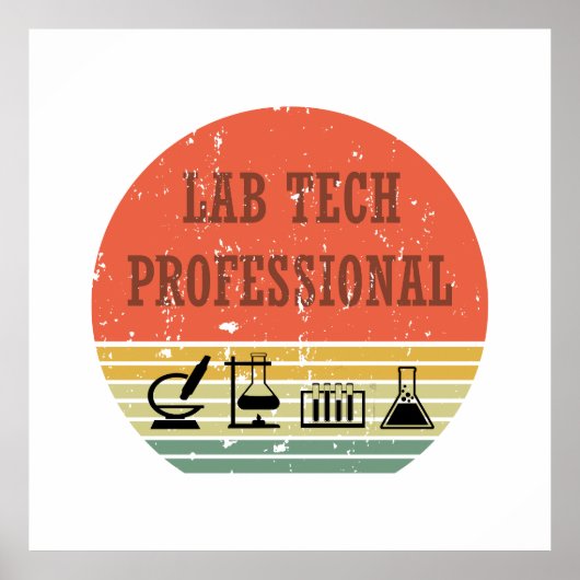 Lab tech professionele zonsondergang retro poster (Voorkant)