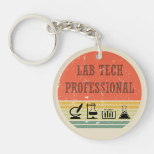 Lab tech professionele  zonsondergang retro sleutelhanger
