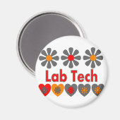 Lab Tech RETRO bloemen Magneet (Voorkant / Achterkant)