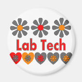 Lab Tech RETRO bloemen Magneet (Voorkant)