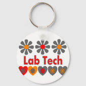 Lab Tech RETRO bloemen Sleutelhanger (Voorkant)